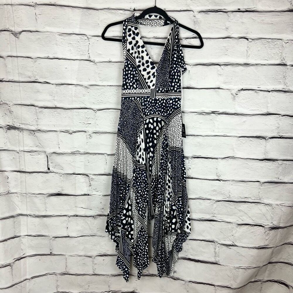 Express Women's Size 2 Black Patchwork Asymmetric… - image 4